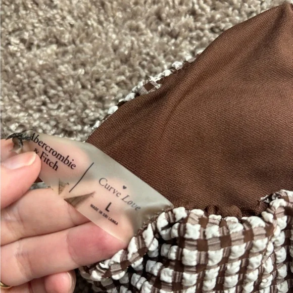 Abercrombie & Fitch Brown and White Patterned swimsuit - Picture 3 of 3